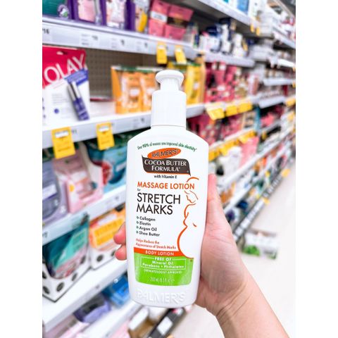 [Chai 250ml] Kem dưỡng Rạn Da, Dưỡng Da Cho Mẹ Bầu Palmer's Cocoa Butter Formula Massage Lotion For Stretch Marks