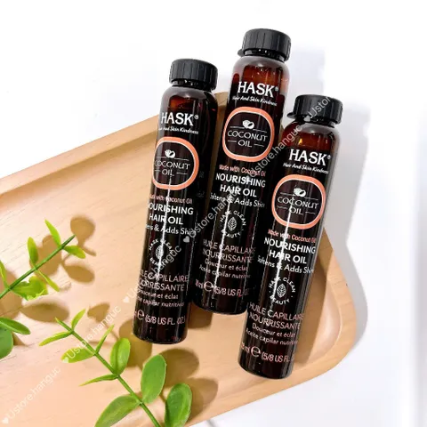 Dầu Dưỡng Bóng, Phục Hồi Tóc Hư Tổn Hask 18ml, dầu dừa, dầu Argan, Keratin, ... phù hợp đem theo bất cứ lúc nào
