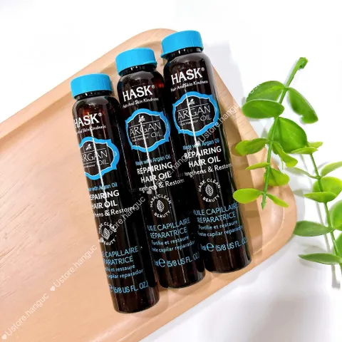 Dầu Dưỡng Bóng, Phục Hồi Tóc Hư Tổn Hask 18ml, dầu dừa, dầu Argan, Keratin, ... phù hợp đem theo bất cứ lúc nào