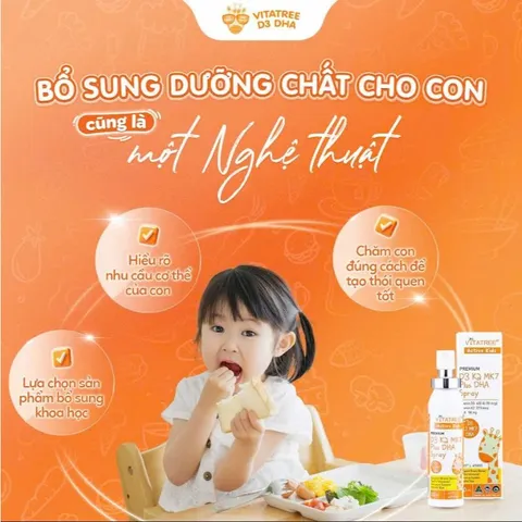 Bổ sung D3 K2 DHA cho bé từ sơ sinh, dạng xịt tiện lợi, tăng khả năng hấp thu