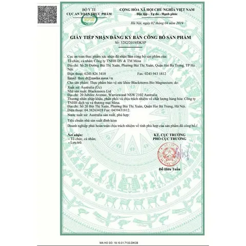 bổ sung magie - MAGNESIUM của Úc