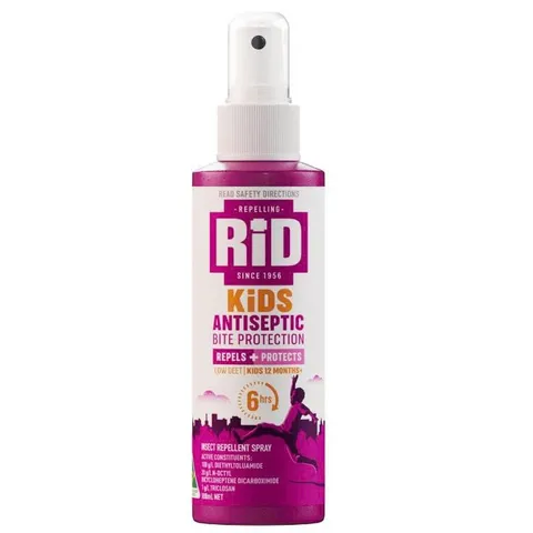 Xịt chống muỗi, côn trùng, bảo vệ khỏi cắn và khử trùng cho bé trên 1 tuổi - RID KIDS antiseptic