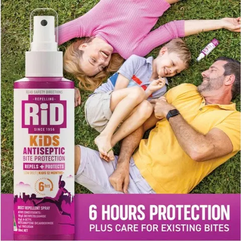 Xịt chống muỗi, côn trùng, bảo vệ khỏi cắn và khử trùng cho bé trên 1 tuổi - RID KIDS antiseptic