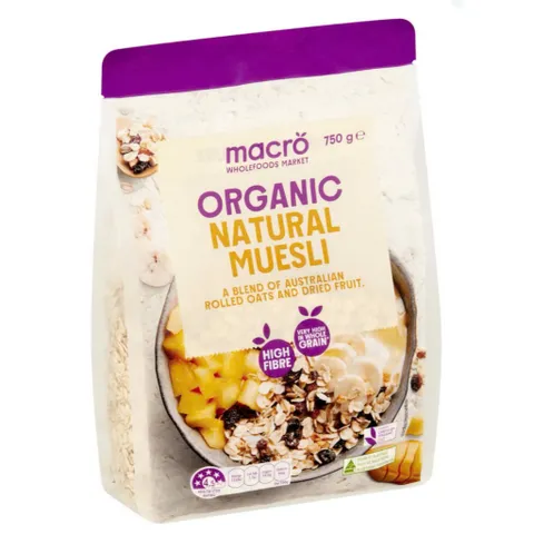 Yến Mạch Hữu Cơ Kết Hợp Với Trái Cây Sấy Khô Macro Organic Natural Muesli