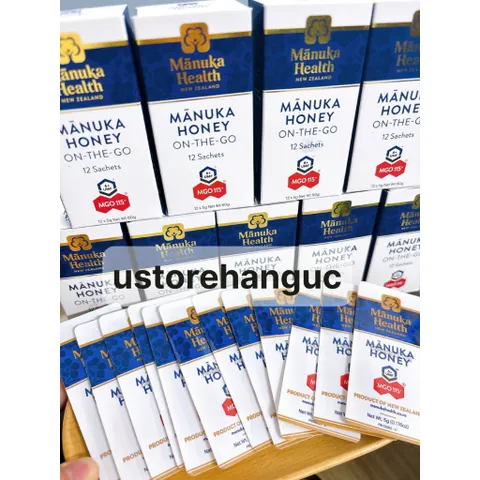 Mật Ong Manuka dạng tép/túi/gói tiện lợi, dễ mang theo - Honey On-The-Go MGO 115+ (UMF 6+) 12 Gói