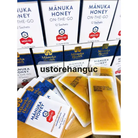 Mật Ong Manuka dạng tép/túi/gói tiện lợi, dễ mang theo - Honey On-The-Go MGO 115+ (UMF 6+) 12 Gói