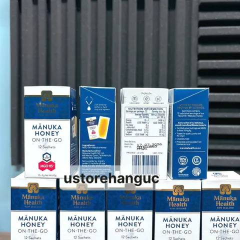 Mật Ong Manuka dạng tép/túi/gói tiện lợi, dễ mang theo - Honey On-The-Go MGO 115+ (UMF 6+) 12 Gói