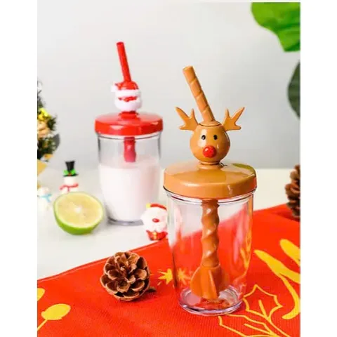 Cốc Khuấy Nước, Cốc Pha Sữa Thủ Công Có Ống Hút Joie Christmas 300ml