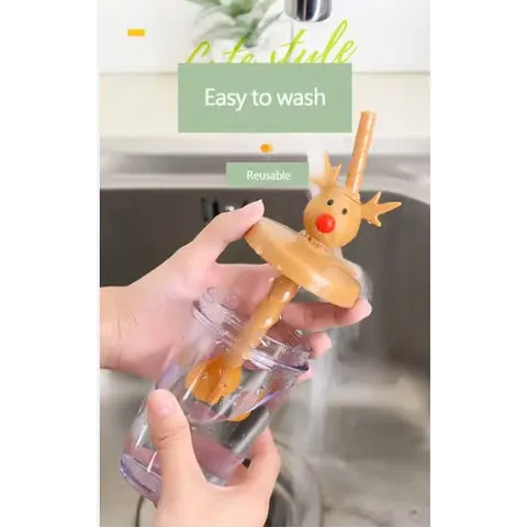 Cốc Khuấy Nước, Cốc Pha Sữa Thủ Công Có Ống Hút Joie Christmas 300ml