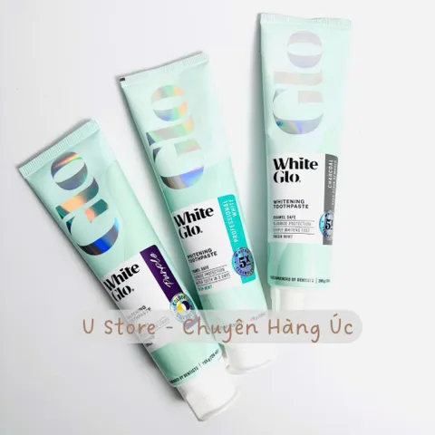 Kem đánh răng làm trắng White Glo 205g, loại bỏ vết ố vàng | thành phần than hoạt tính