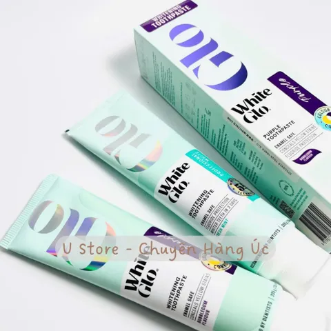 Kem đánh răng làm trắng White Glo 205g, loại bỏ vết ố vàng | thành phần than hoạt tính