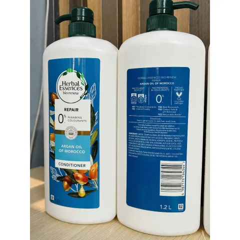Bộ Dầu Gội Và Dầu Xã Phục Hồi Tinh Chất Thảo Mộc dầu Argan Herbal Essences Bio Renew 1.2L