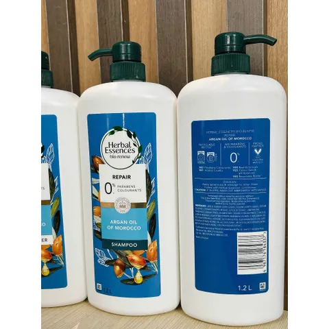 Bộ Dầu Gội Và Dầu Xã Phục Hồi Tinh Chất Thảo Mộc dầu Argan Herbal Essences Bio Renew 1.2L
