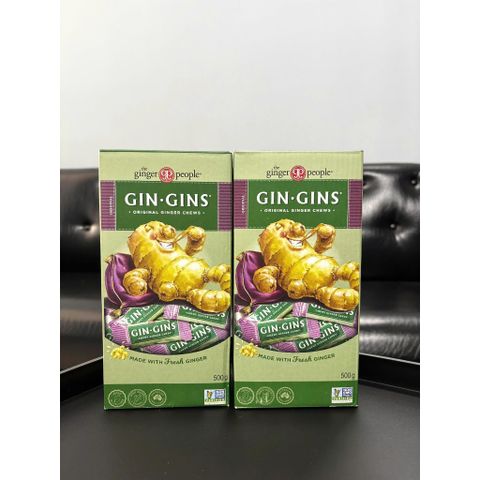 Kẹo mềm dẻo vị gừng tươi tự nhiên The Ginger People GIN GINS Original Ginger Chews