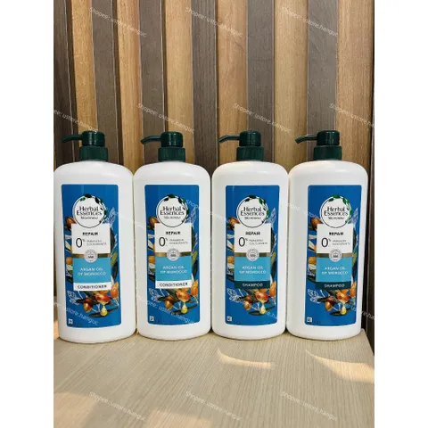 Bộ Dầu Gội Và Dầu Xã Phục Hồi Tinh Chất Thảo Mộc dầu Argan Herbal Essences Bio Renew 1.2L