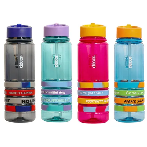 Bình nước nhựa Tritan trong suốt, dạng ống hút Décor 750ml