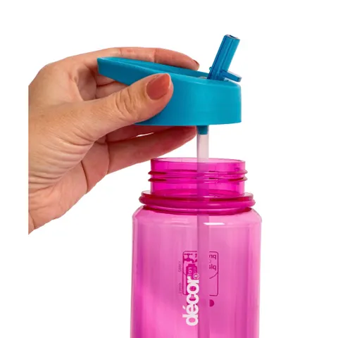 Bình nước nhựa Tritan trong suốt, dạng ống hút Décor 750ml