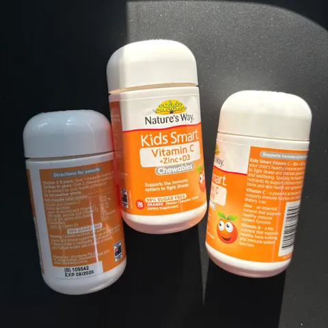 Viên Nhai Bổ Sung Vitamin-Kẽm-D3 cho bé từ 2 tuổi | Nature's Way Kids Smart Vitamin C+ZinC+D3