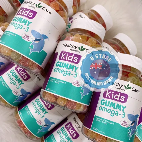 [Kẹo dẻo dầu cá cho bé] Kẹo Gummy Omega-3 Healthy Care 250 viên cho bé