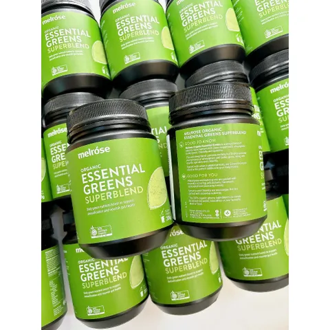 [Mẫu mới] Bột rau củ hữu cơ Melrose Organic Essential Greens - thích hợp cho người ít ăn rau