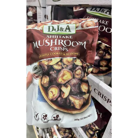 (Úc) Mẫu mới 300g Nấm Sấy Khô Giòn DJ&A Shiitake Mushroom Crisps