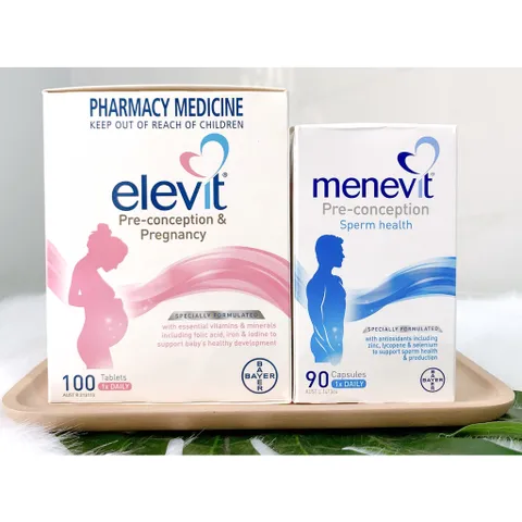 [Combo] Dành cho ba mẹ chuẩn bị có em bé Elevit bầu 100v + Menevit nam 90v
