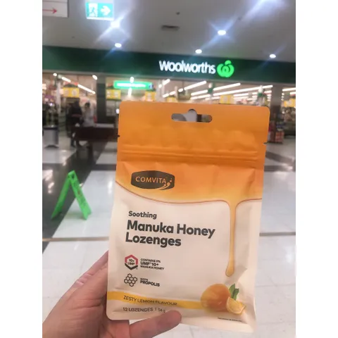 [combo] Kẹo ngậm mật ong vị chanh Comvita Manuka Honey Lozenges 12 viên