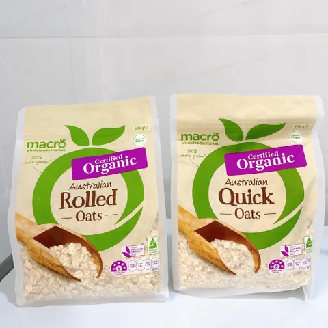 Yến Mạch Hữu Cơ Macro Organic Quick Oats Và Rolled Oats