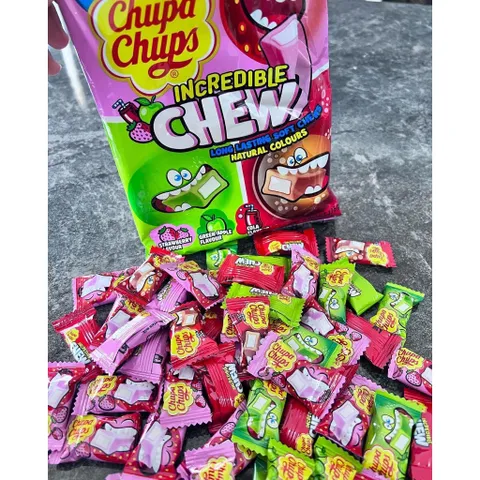 [Úc] Kẹo Mềm 3 vị {dâu, táo, cola} Chupa Chups Incredible Chews 50 viên