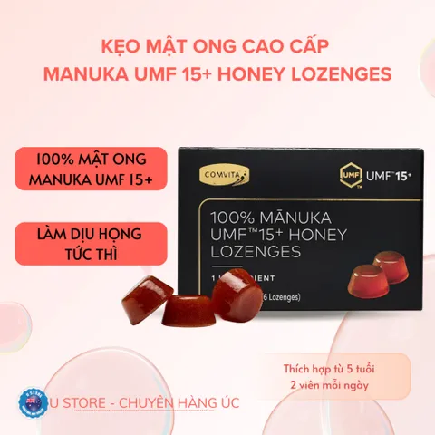 Kẹo ngậm mật ong Manuka cao cấp, nguyên chất từ mật ong UMF15+ - Manuka Honey Lozenges – 6 Pieces