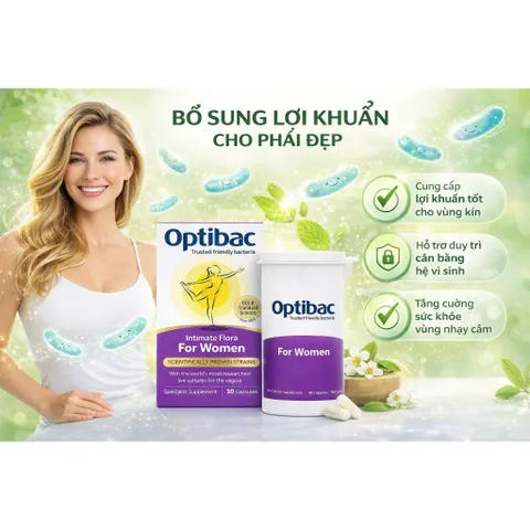 Men vi sinh OPTIBAC dành cho phụ nữ Intimate Flora For Women, hàng order các loại