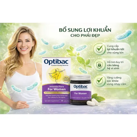 Men vi sinh OPTIBAC dành cho phụ nữ Intimate Flora For Women, hàng order các loại
