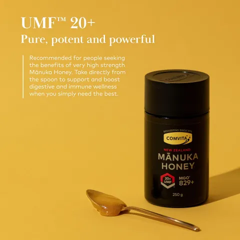 Mật ong Manuka Comvita kháng khuẩn mạnh (tặng kèm que lấy mật ong) [Comvita 20+ 250g]