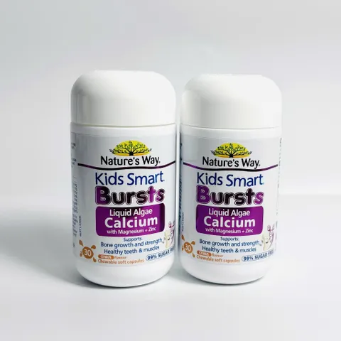 Bổ sung canxi cho bé từ 6 tháng tuổi Nature's Way Kids Smart Bursts Liquid Algae Calcium With Magnesium + Zinc