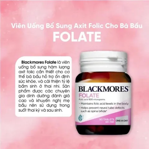 Viên uống bổ sung axit folic cho mẹ bầu Blackmores Folate