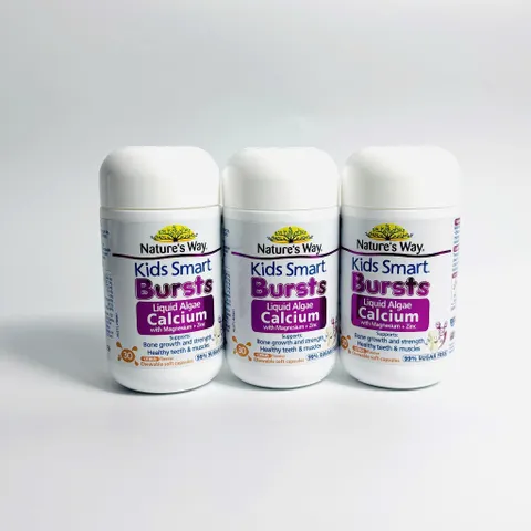 Bổ sung canxi cho bé từ 6 tháng tuổi Nature's Way Kids Smart Bursts Liquid Algae Calcium With Magnesium + Zinc