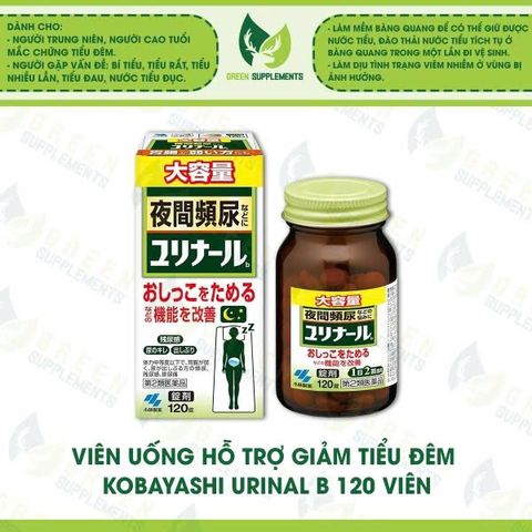 Viên Uống Kobayashi Yurinall b 120 Viên Nhật Bản Hỗ Trợ Giảm Tiểu Đêm, Tiểu Nhiều