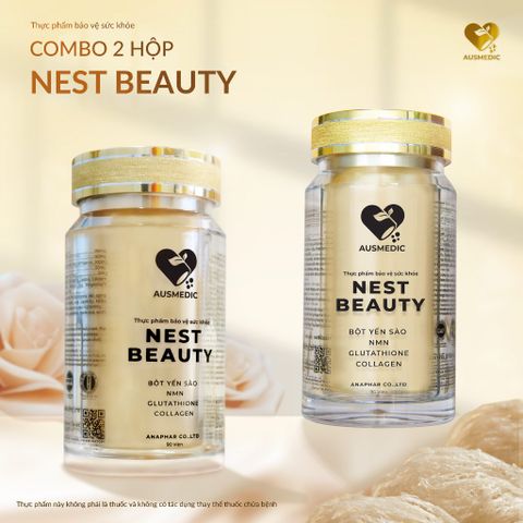 COMBO [2 HỘP] VIÊN UỐNG YẾN SÀO NEST BEAUTY HỖ TRỢ NGĂN NGỪA LÃO HÓA - YẾN SÀO 9.000MG, NMN 16.200MG 794152