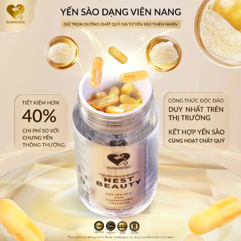 LIỆU TRÌNH 3 HỘP VIÊN UỐNG YẾN SÀO NESTBEAUTY HỖ TRỢ NGĂN NGỪA LÃO HÓA -YẾN SÀO 9.000MG,NMN 16.200MG 794150