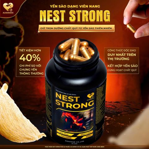 LIỆU TRÌNH 3 HỘP VIÊN UỐNG YẾN SÀO NEST STRONG HỖ TRỢ SINH HOẠT NAM GIỚI L-ARGININE VÀ KẼM 794148