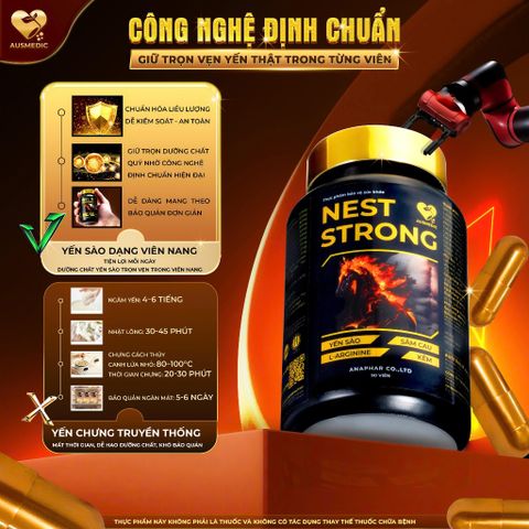LIỆU TRÌNH 3 HỘP VIÊN UỐNG YẾN SÀO NEST STRONG HỖ TRỢ SINH HOẠT NAM GIỚI L-ARGININE VÀ KẼM 794148