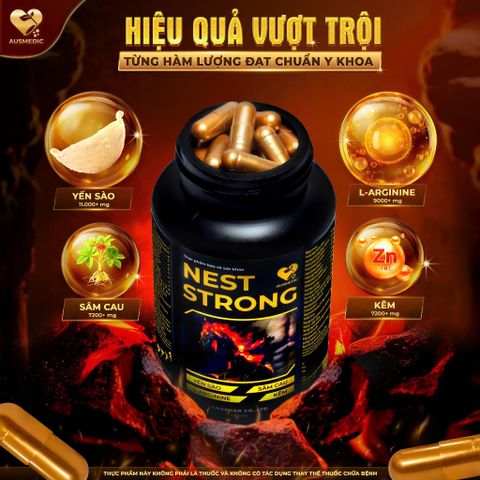LIỆU TRÌNH 3 HỘP VIÊN UỐNG YẾN SÀO NEST STRONG HỖ TRỢ SINH HOẠT NAM GIỚI L-ARGININE VÀ KẼM 794148