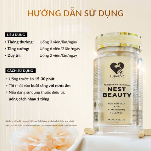 LIỆU TRÌNH 3 HỘP VIÊN UỐNG YẾN SÀO NESTBEAUTY HỖ TRỢ NGĂN NGỪA LÃO HÓA -YẾN SÀO 9.000MG,NMN 16.200MG 794150