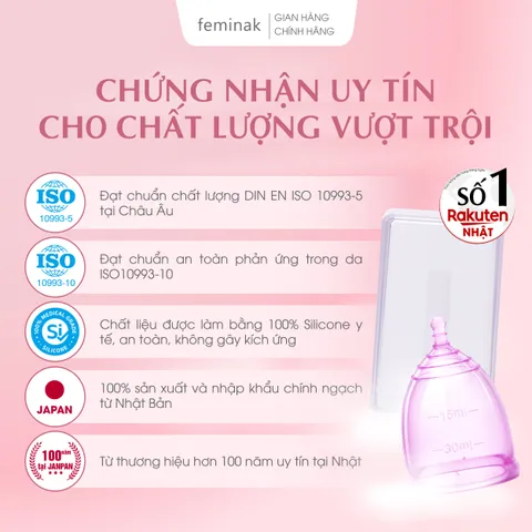 Cốc nguyệt san Nhật Bản cho người lượng kinh nhiều Feminak Laplie XL