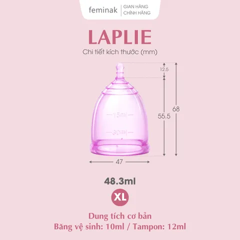 Cốc nguyệt san Nhật Bản cho người lượng kinh nhiều Feminak Laplie XL