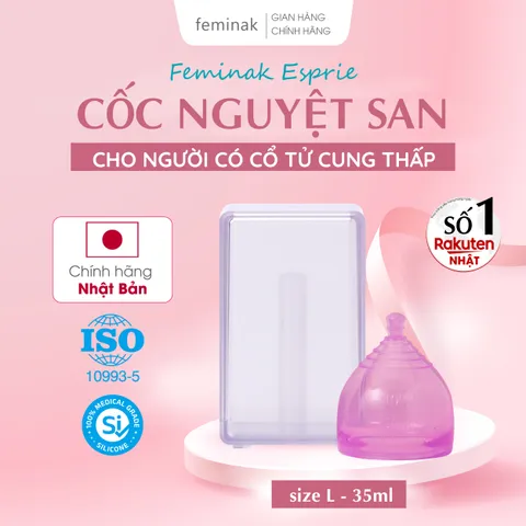 Cốc nguyệt san Nhật Bản - Cho người cổ tử cung thấp Feminak Esprie L