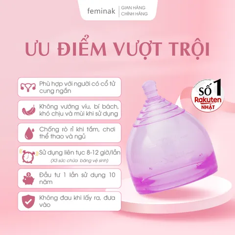 Cốc nguyệt san Nhật Bản - Cho người cổ tử cung thấp Feminak Esprie L