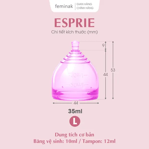 Cốc nguyệt san Nhật Bản - Cho người cổ tử cung thấp Feminak Esprie L