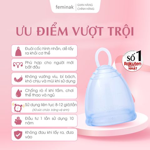 Cốc nguyệt san Nhật Bản siêu mềm, dễ dàng sử dụng Feminak Calmie