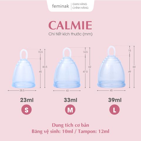 Cốc nguyệt san Nhật Bản siêu mềm, dễ dàng sử dụng Feminak Calmie